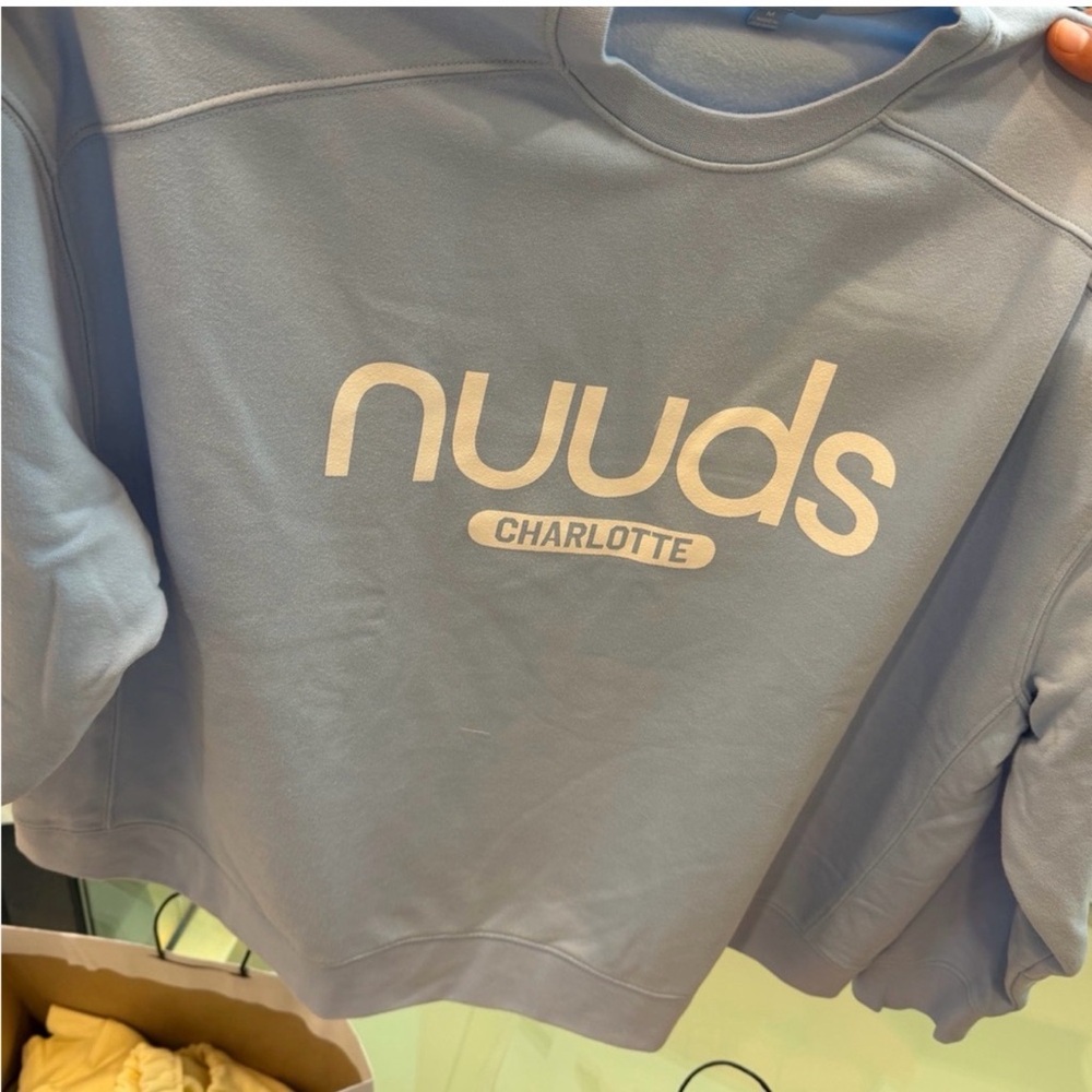 nuuds Charlotte Logo Sweatshirt - Light Blue with White Logo